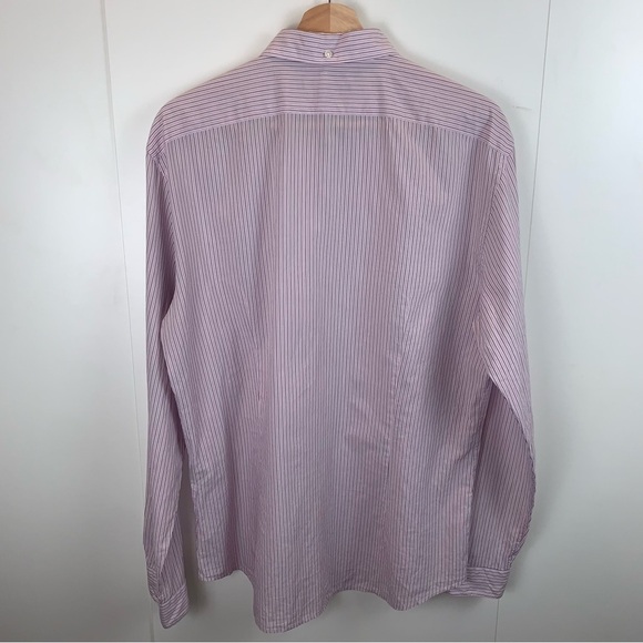 John Varvatos sz M Lavender Striped Cotton Button Up Slim Fit Men’s Dress Shirt - Picture 4 of 9